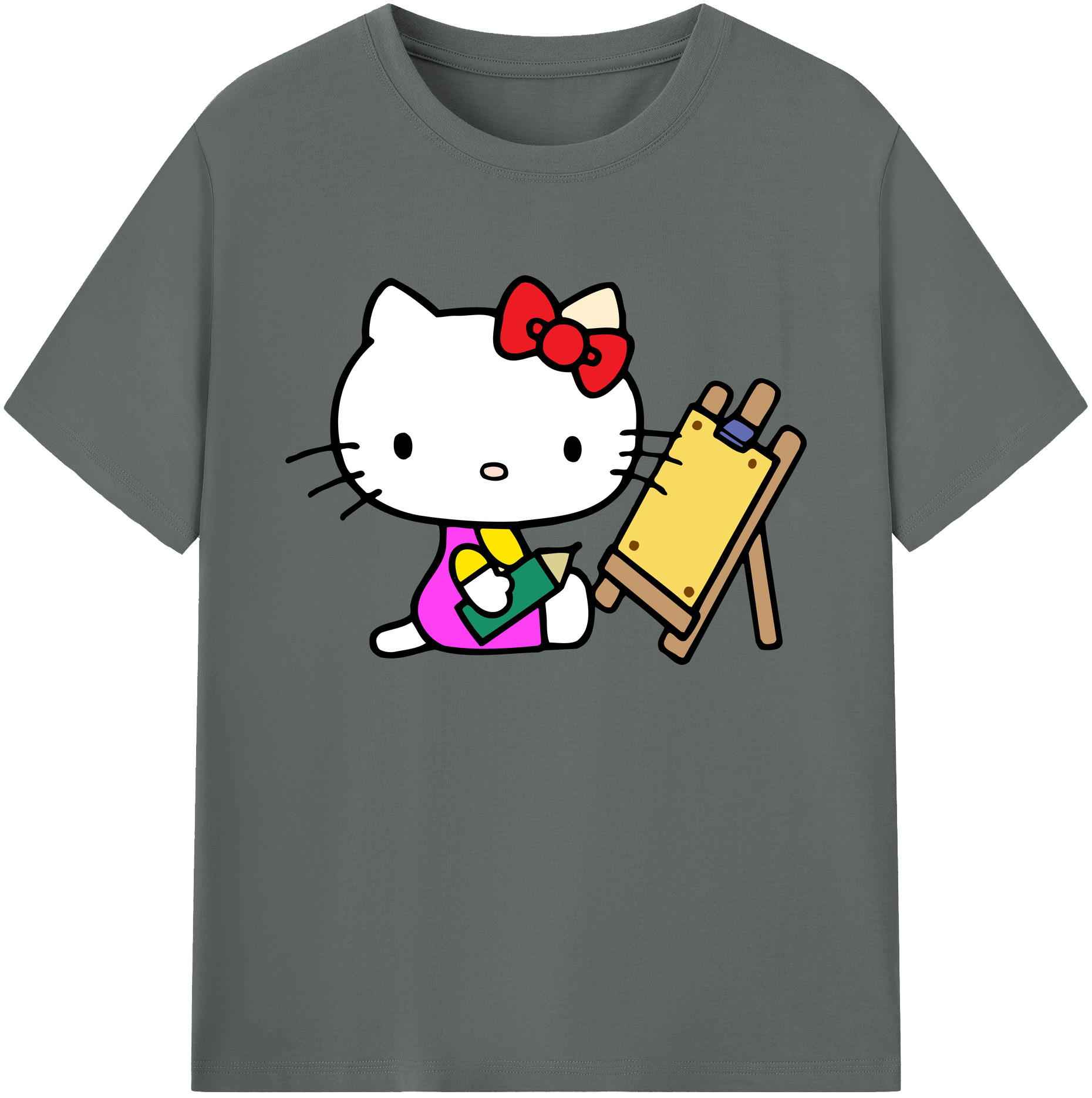 （画像用） Hello Kitty ハローキティ 綿100％ メンズ半袖Tシャツ｜肌触りやわらか＆通気性